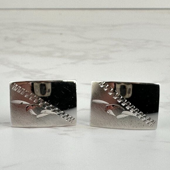 Sterling Silver Cuff Links, Engravable Minimalist - Picture 2 of 9